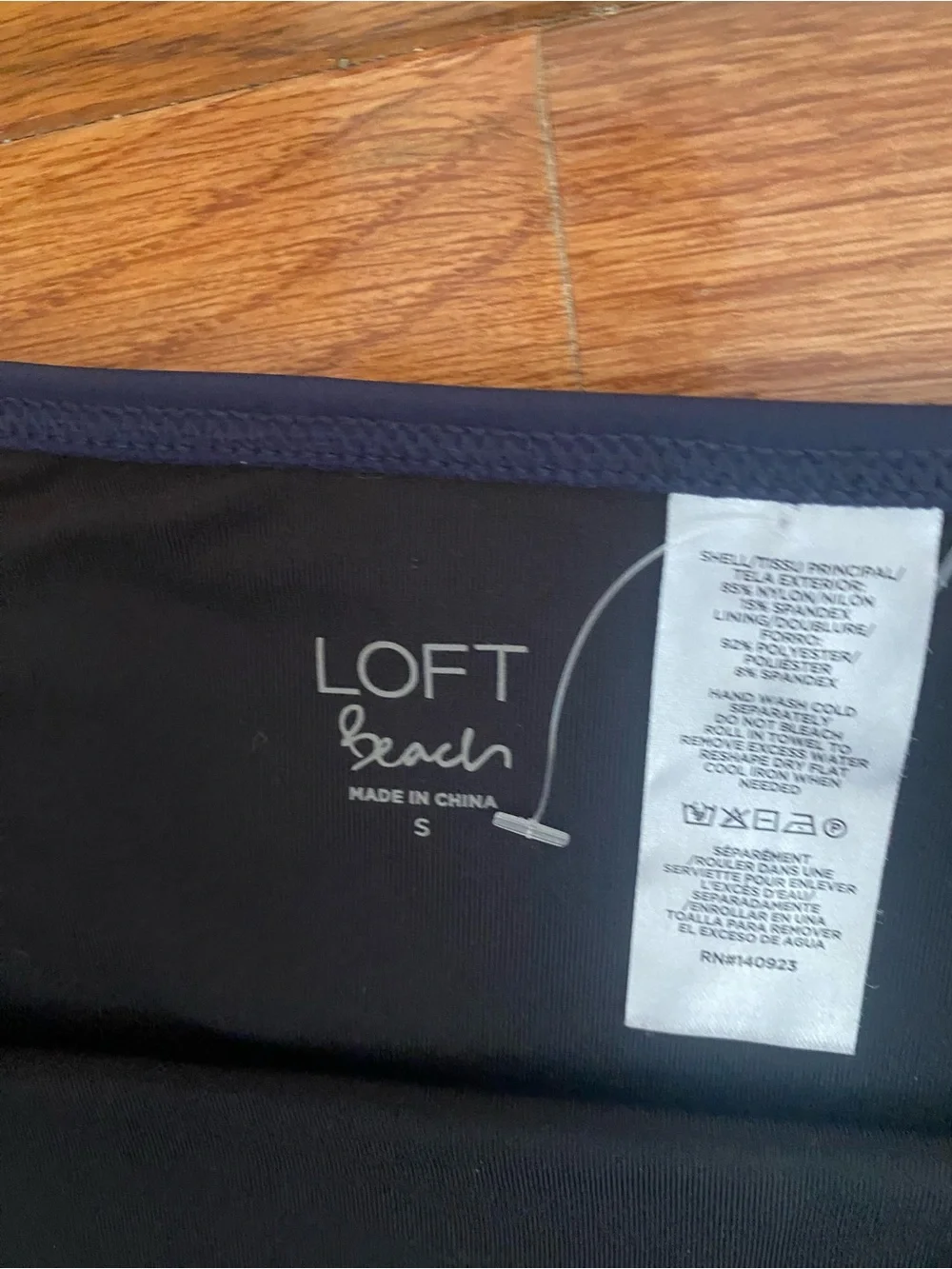LOFT Beach NWT Navy Ruffle High Waist Bikini Set Size S Two Piece Swimwear - Picture 5 of 11